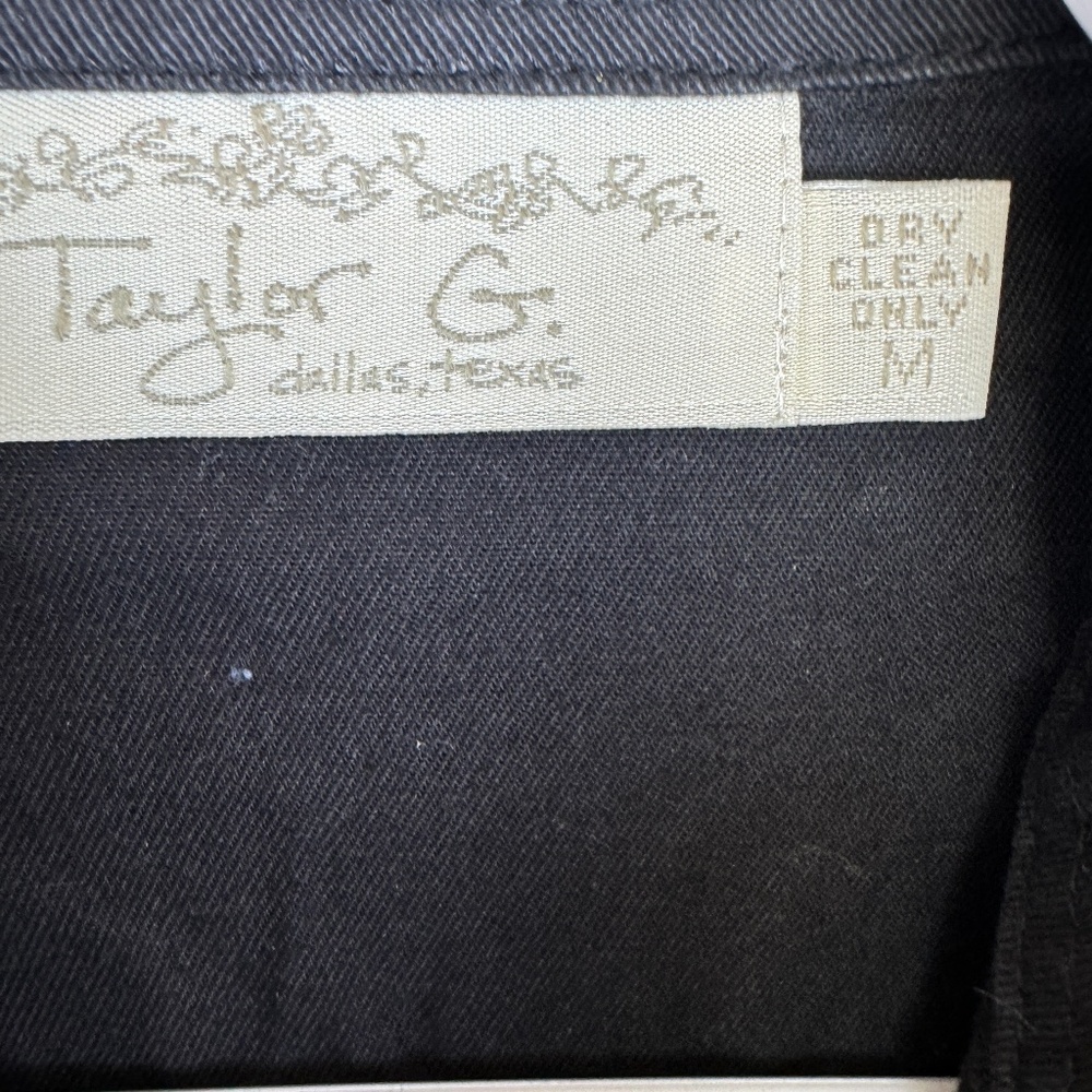 TAYLOR G / DALLAS TX Unique Artsy Quaint Jacket/Top with Button Covers / Size M - Picture 14 of 16